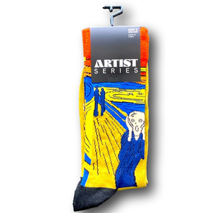 3/$20 Edward Munch "The Scream" Artist Series Funny Novelty Crew Socks - NWT